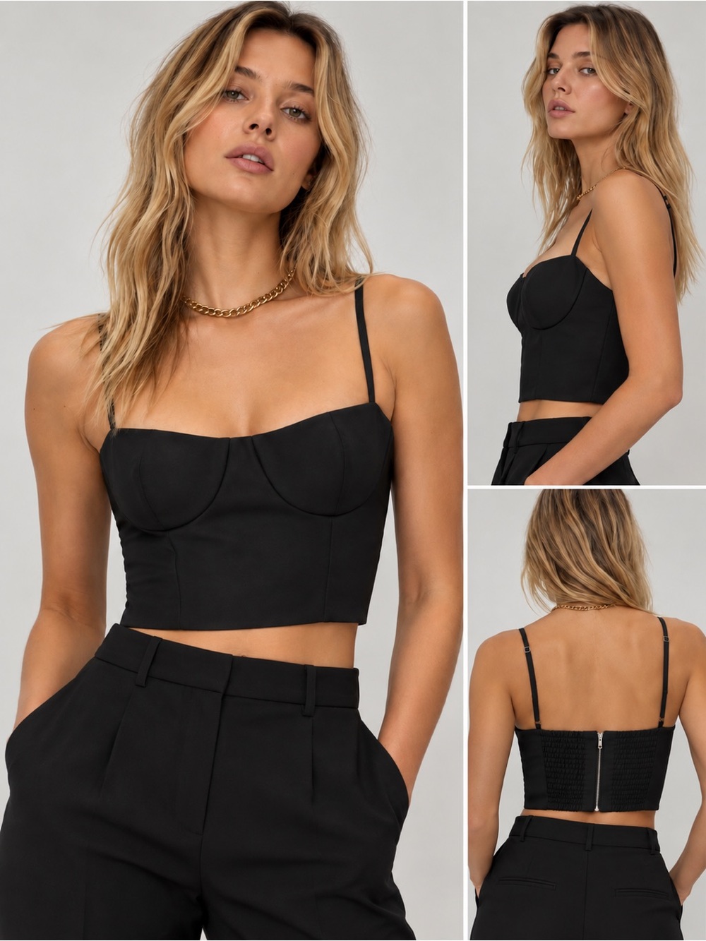 💎 Aritzia Babaton Meta Bustier Camisole Black Size L
